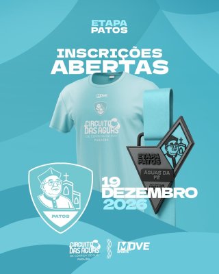 Cartaz de divulgação da prova Circuito das Águas - Patos 2026