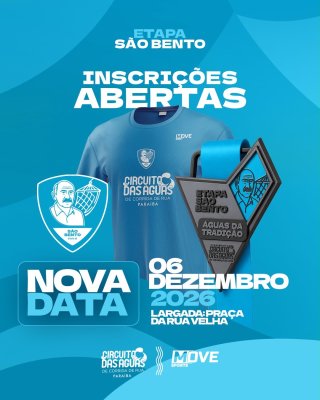 Cartaz de divulgação da prova Circuito das Águas - São Bento 2026